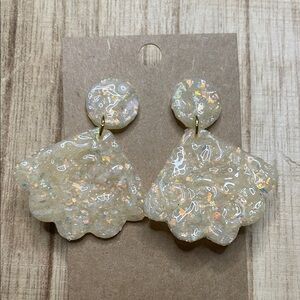 Elegant Cream Dangle Earrings